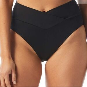 Coco Reef Serene Cross Over Bikini Bottom - Classic Solids Black size XL NWT
